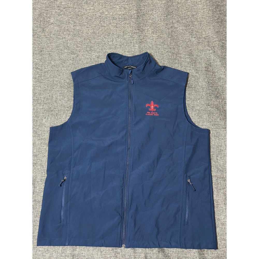 Port Authority Mens 2XL Vest Blue FBA Saints Classic 2022 Fleece Lined